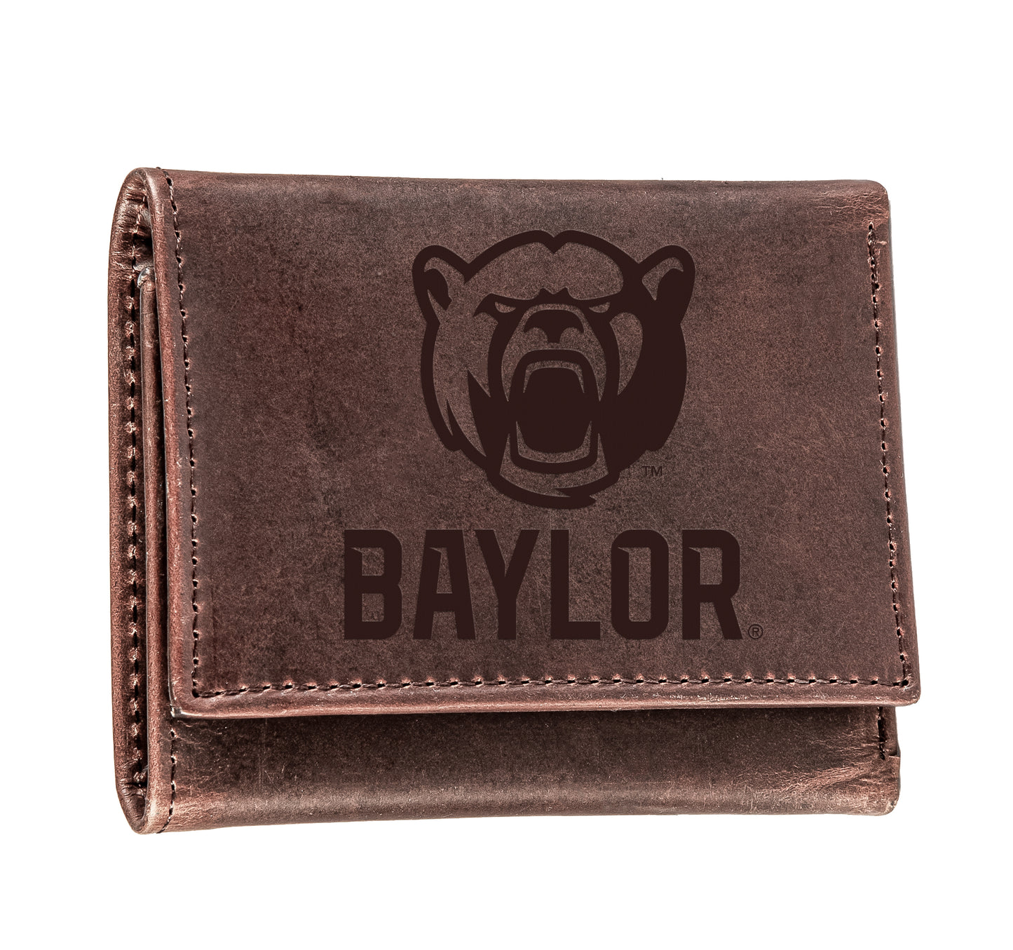 Baylor University 100% Genuine Leather Brown Bi-Fold & Tri-Fold Wallet