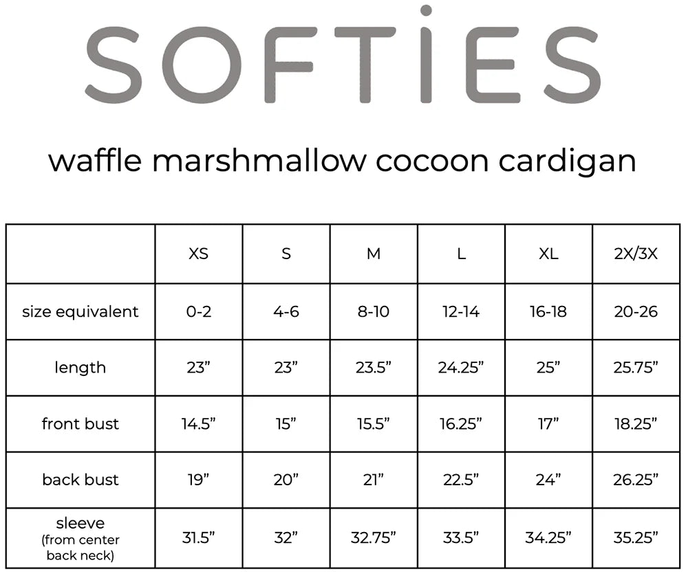 Waffle Marshmallow Cocoon Cardigan- Coco