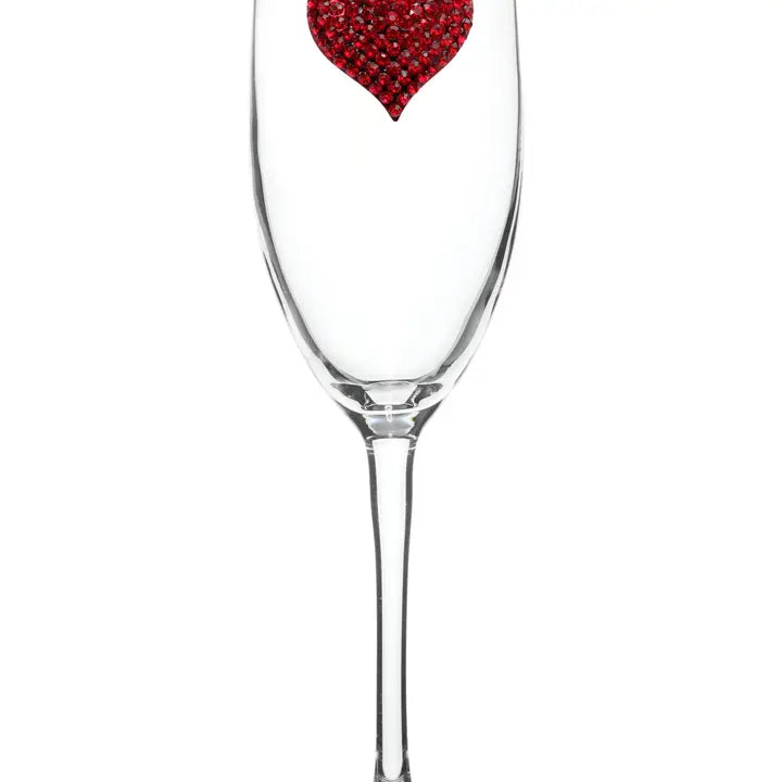 The Queen’s Jewels Stemmed Champagne Flute - Red Heart