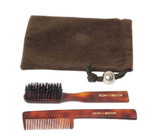 Jaspè Mustache and Beard Boar Hair Brush & Comb Set