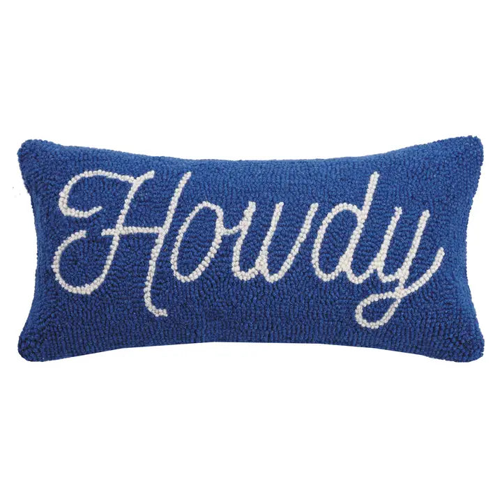 Howdy Hooked Wool Pillow
