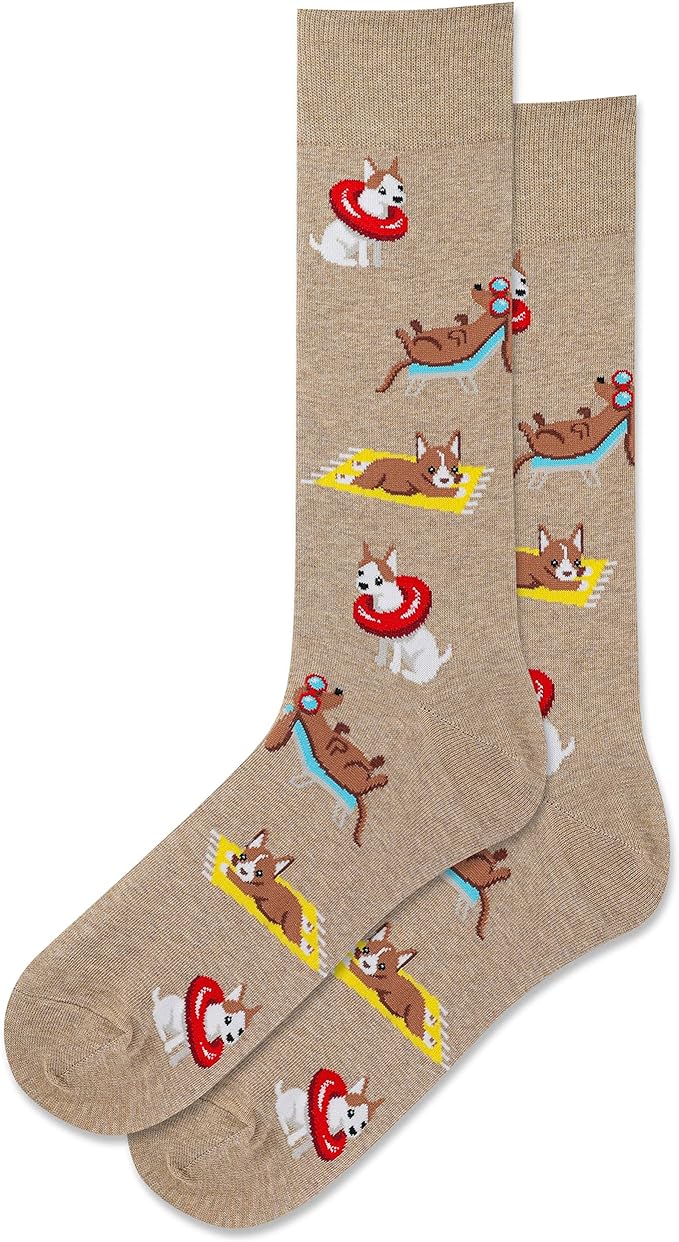 Men's Beach Dog Crew Socks