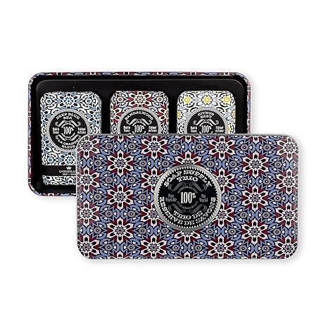 La Chatelaine Red Mosaic Luxury Bar Soap Trio Gift Set