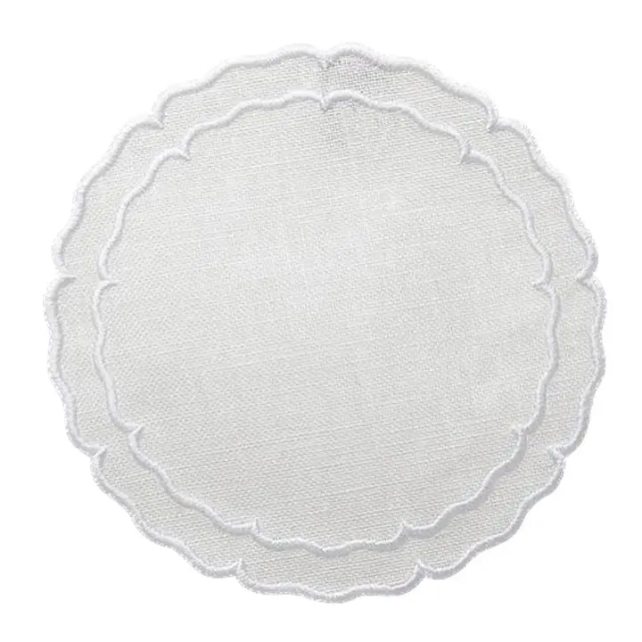Skyro Linho Scalloped Round Coasters