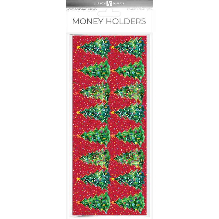 Money Holders Christmas Trees Red