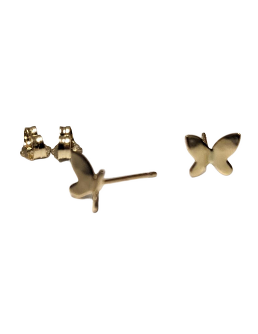 Gold Carded Stud Earring - Butterfly