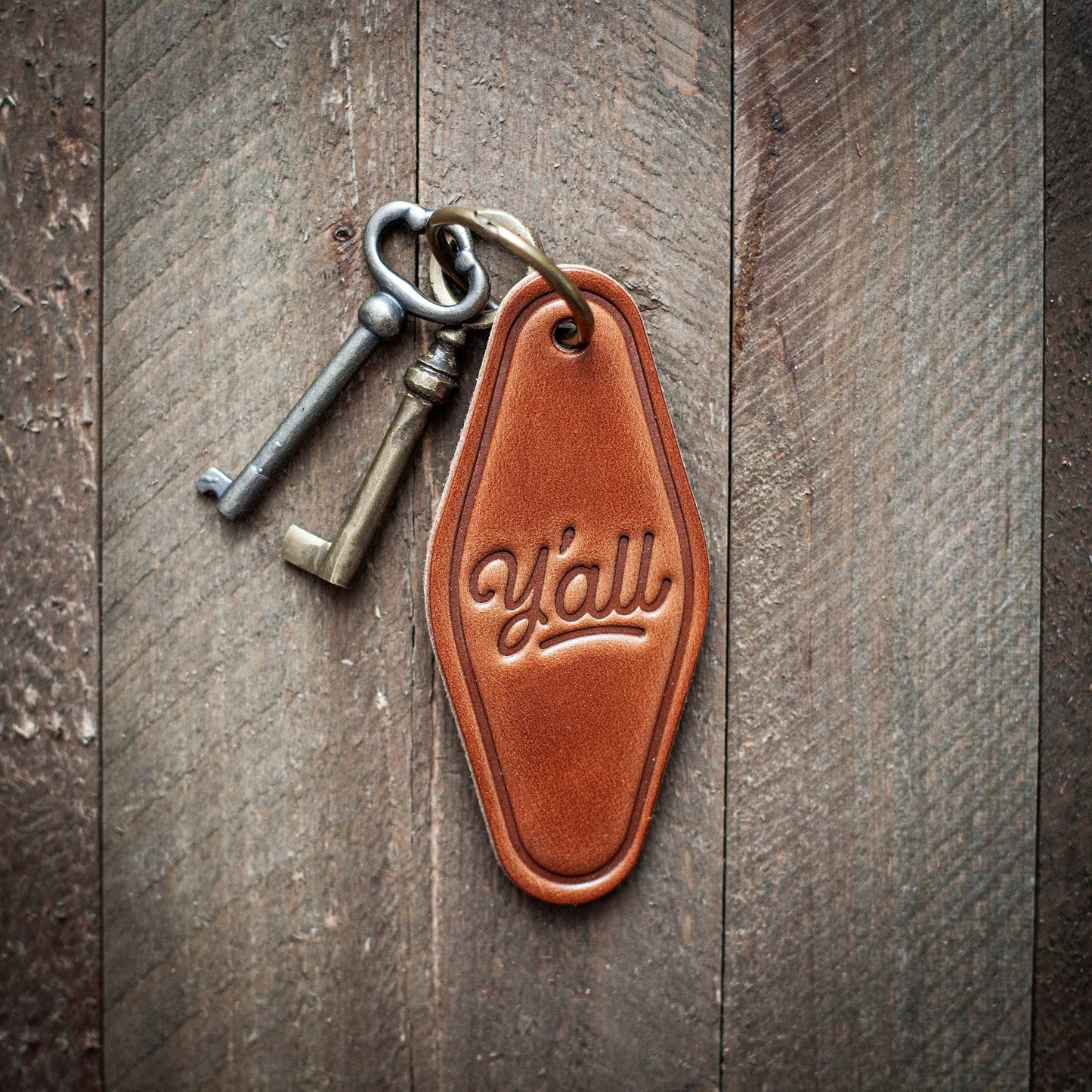 Y'all Leather Keychain