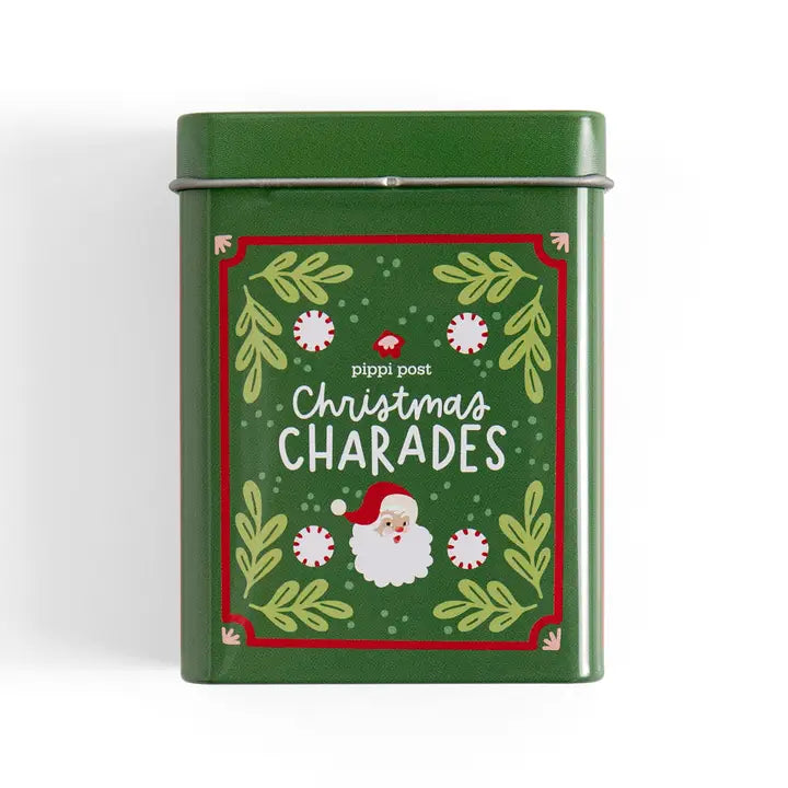 Christmas Charades Game - Deck of Cards + Storage Tin