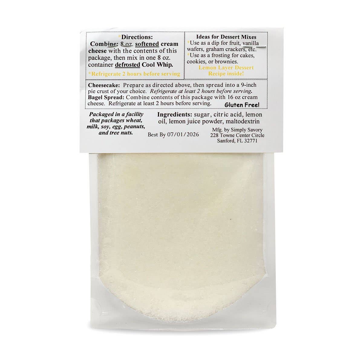 Simply Savory Lemon Dessert Mix
