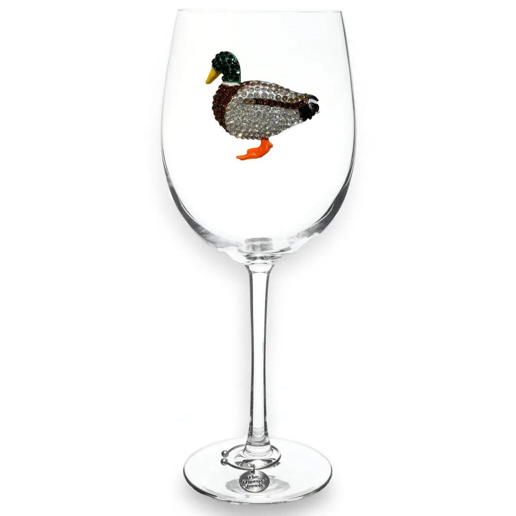 Mallard Duck Stemmed Wine Glass