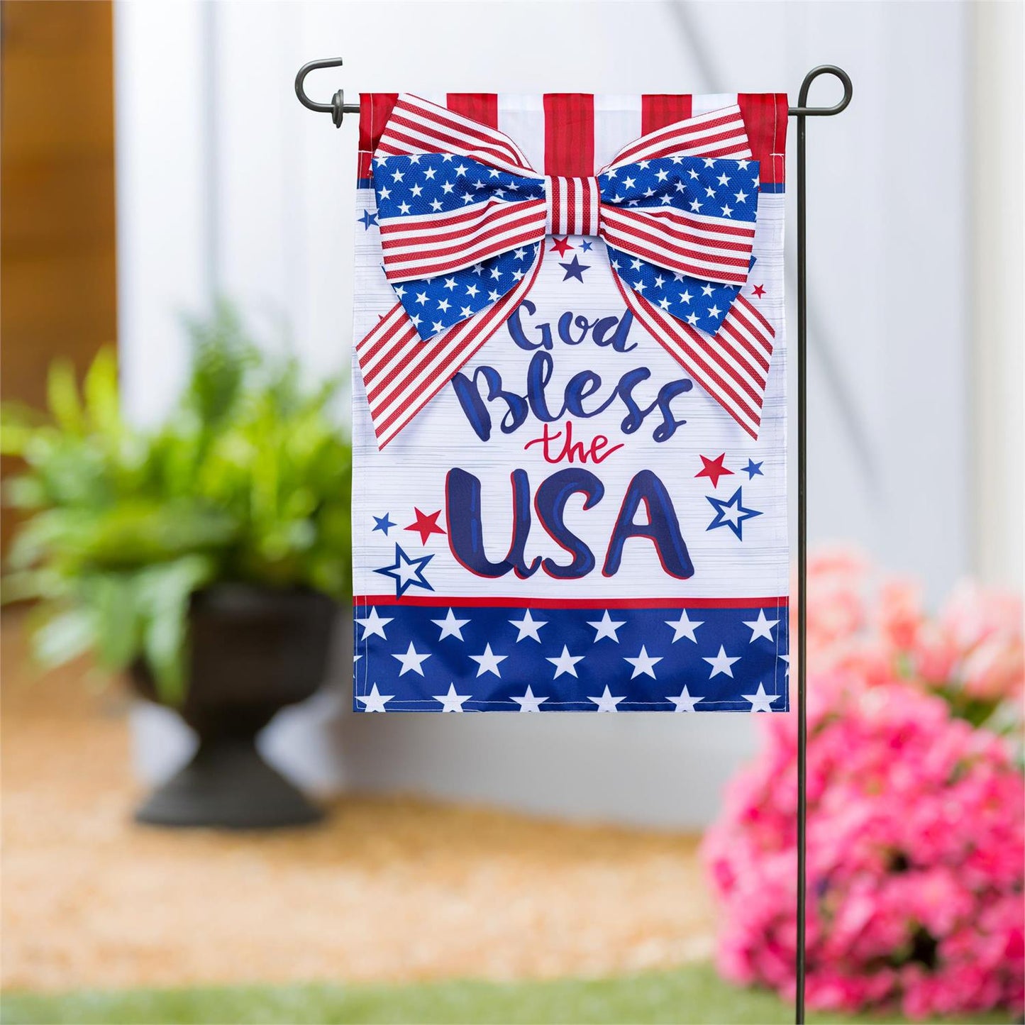 Bless The USA Bow Garden Flag