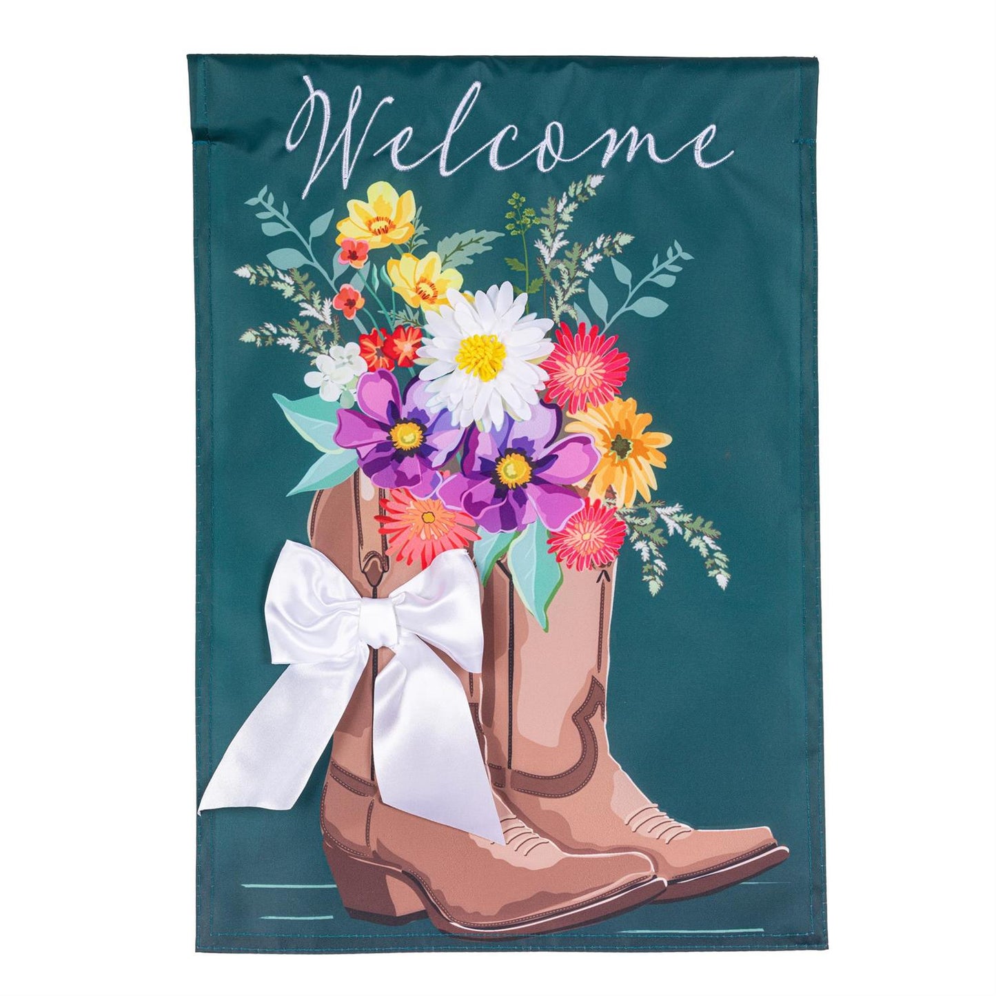Boots And Bow Garden Flag