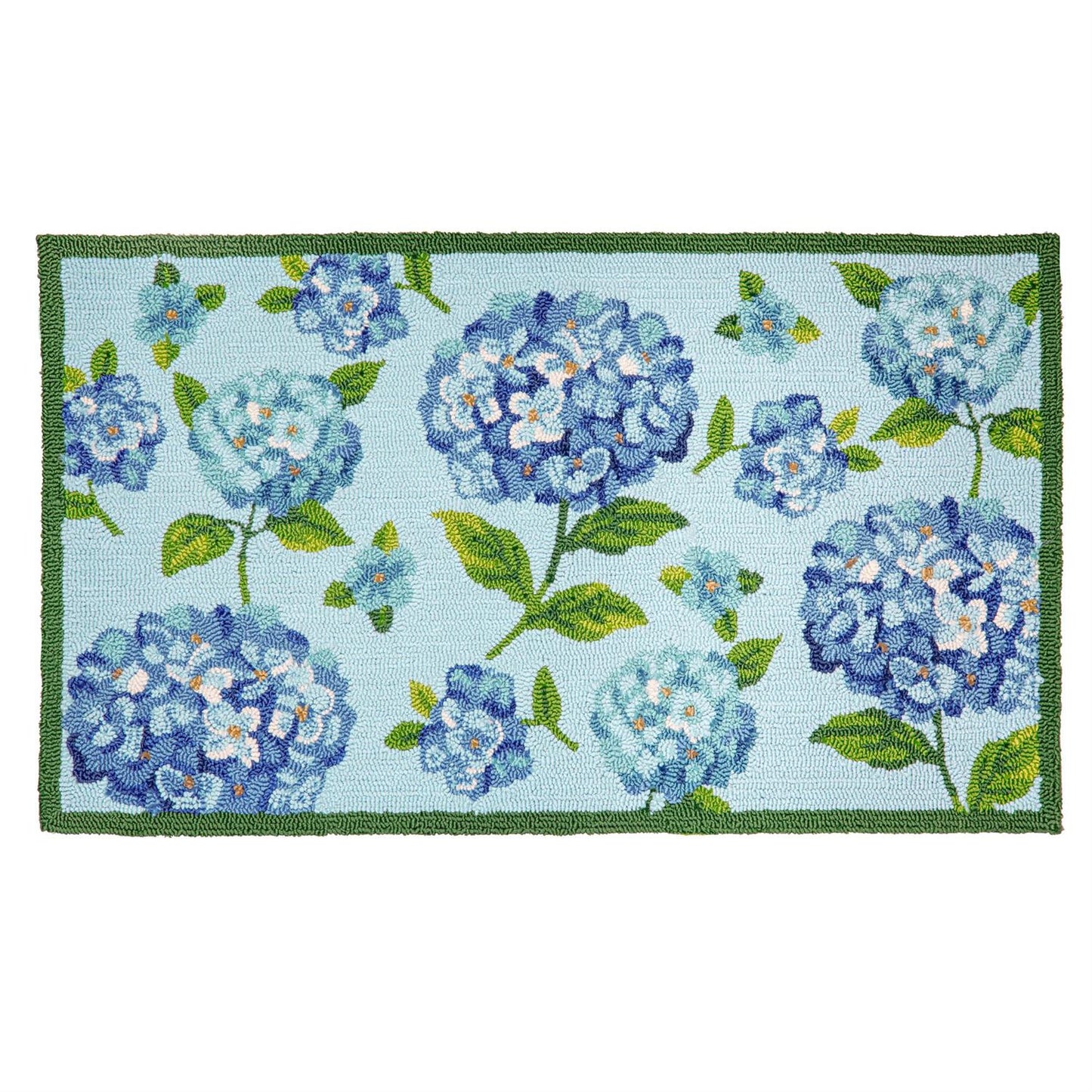 Indoor/Outdoor Hydrangea Haven Hooked Rug
