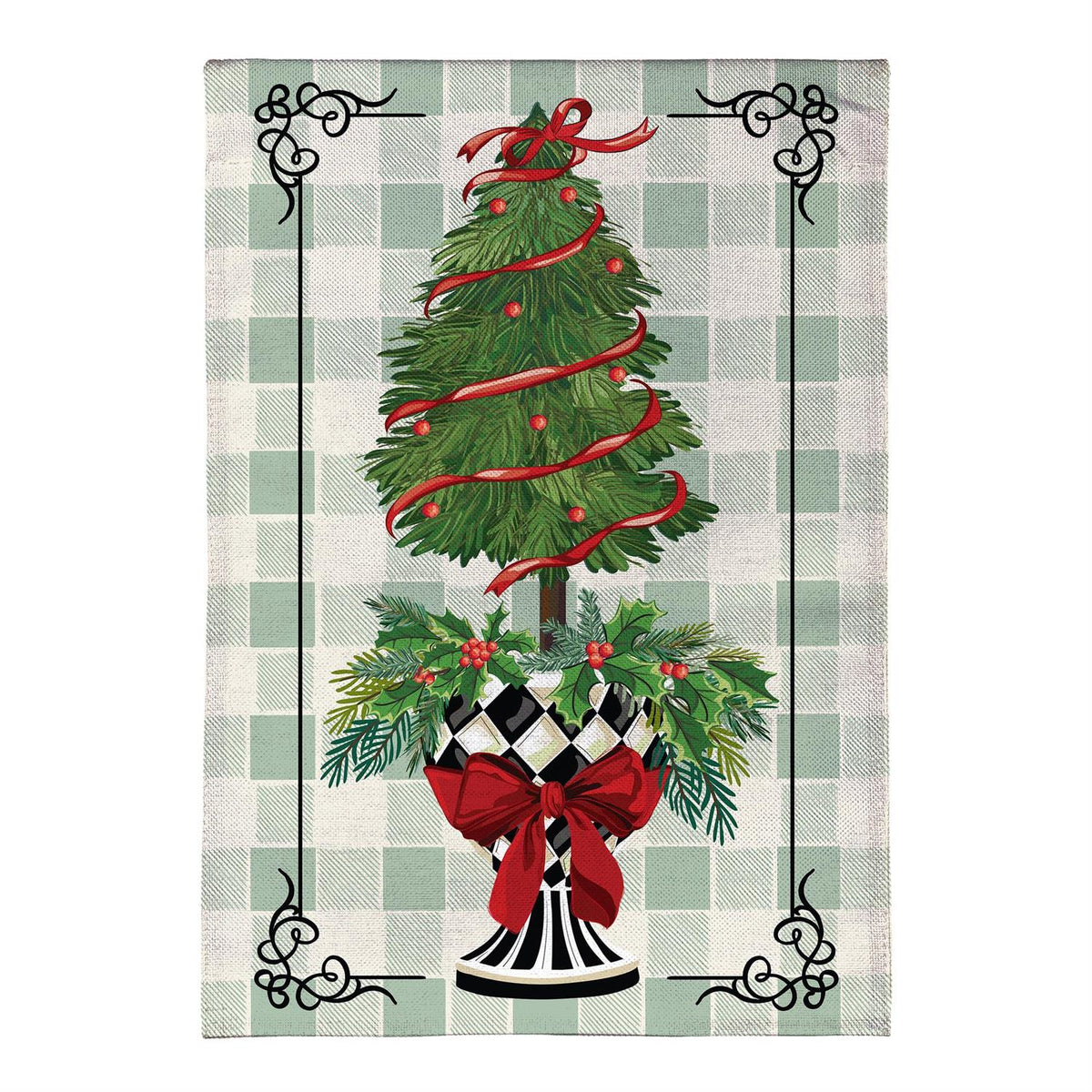 Christmas Checkered Garden Flag