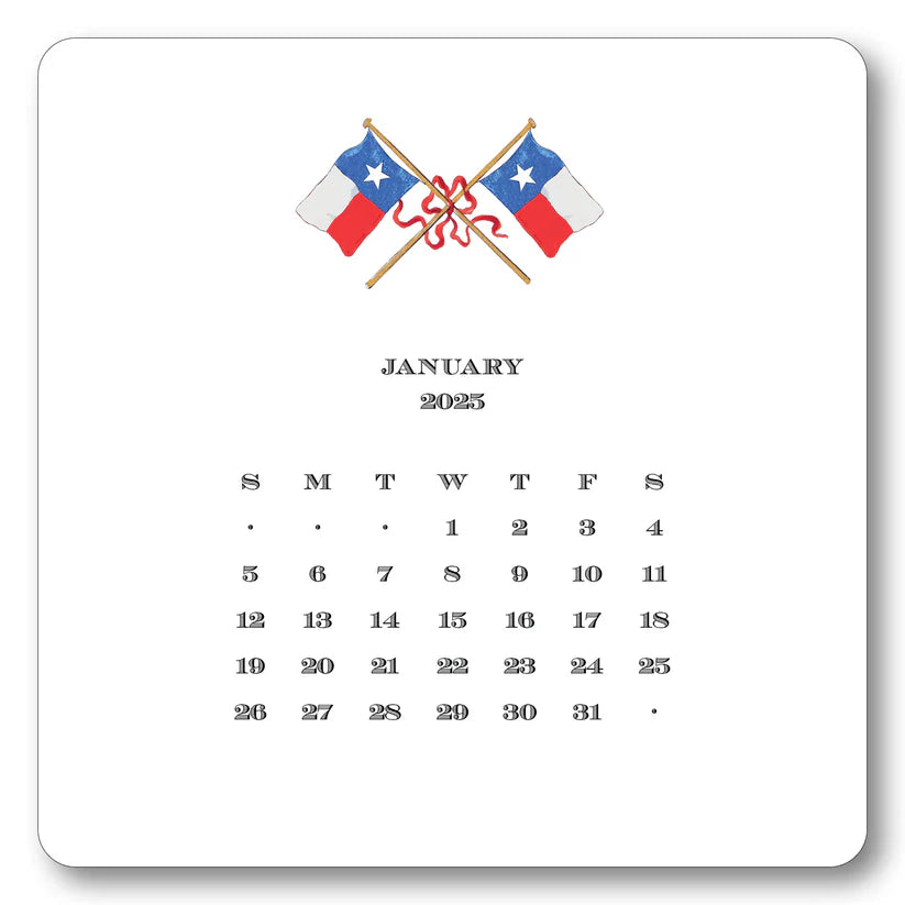 2025 Texas Calendar with Easel – Davis Street Mercantile