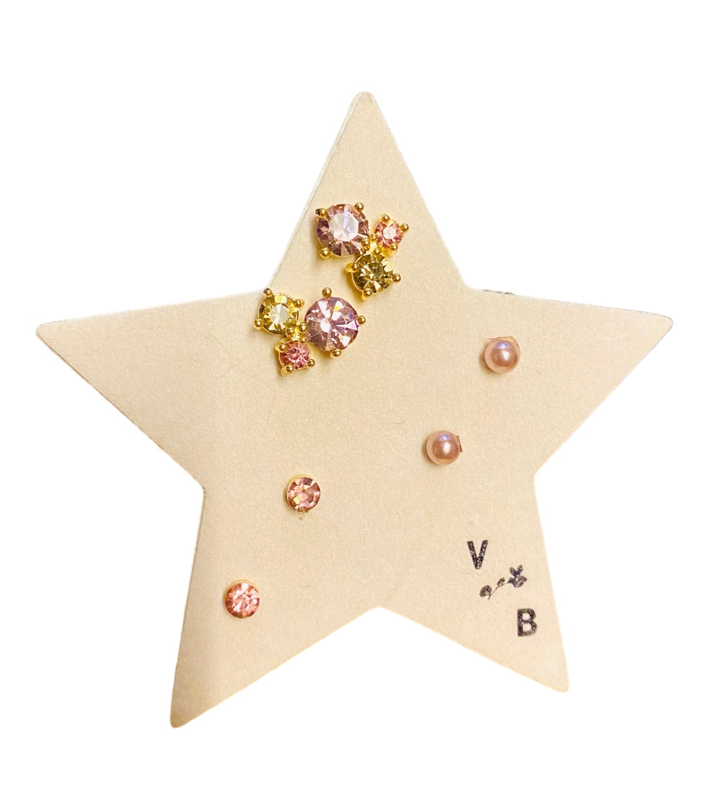Violet & Brooks Pink Cleo Cluster Crystal Stud Earring Gift Set