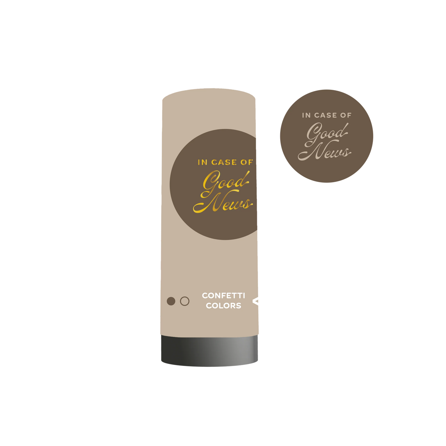 In Case of Good News Confetti Popper - Taupe