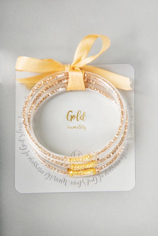 Gold Promise Bracelet Set