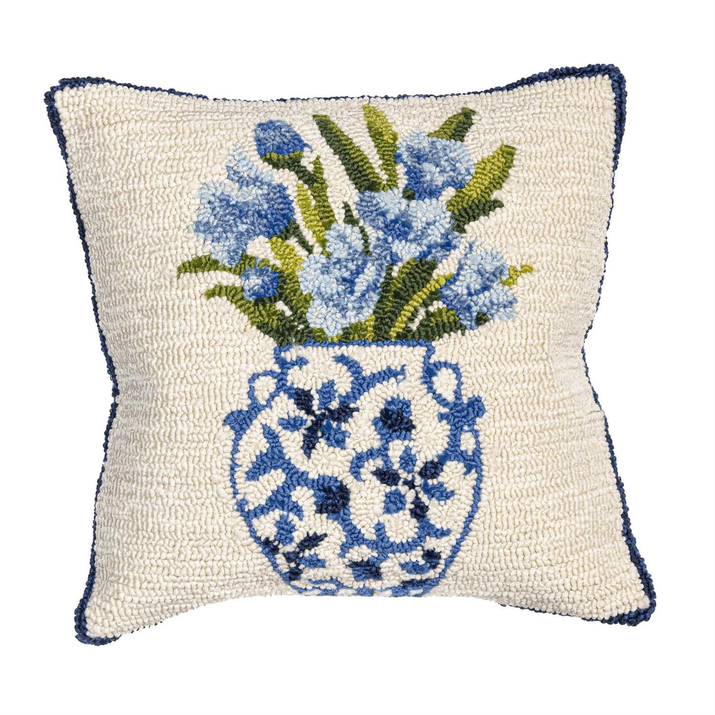 Chinoiserie Bloom Hand Hooked Pillow