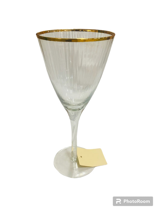Gold Rim Felicity Wine Glass