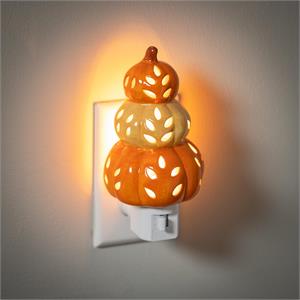 Stacked Pumpkin Ceramic Nightlight