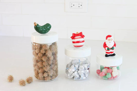 Nora Fleming: Pinstripe Melamine and Glass Large Canister Jar