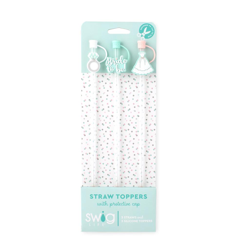 Swig Bride To Be Straw Topper Set