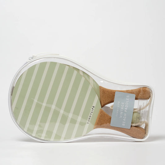Vintage Beach Paddles: La Palma Sage Stripe