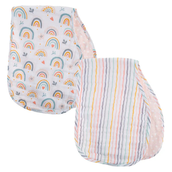 Muslin Burp Cloths- Rainbow