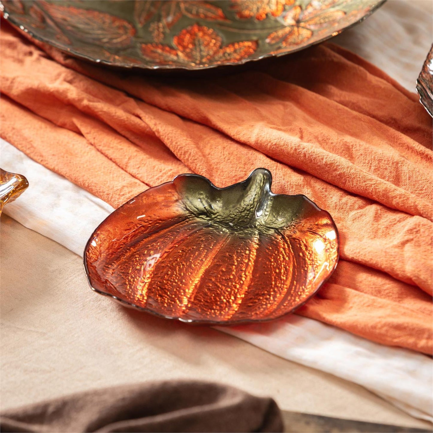 Pumpkin Glass Dish