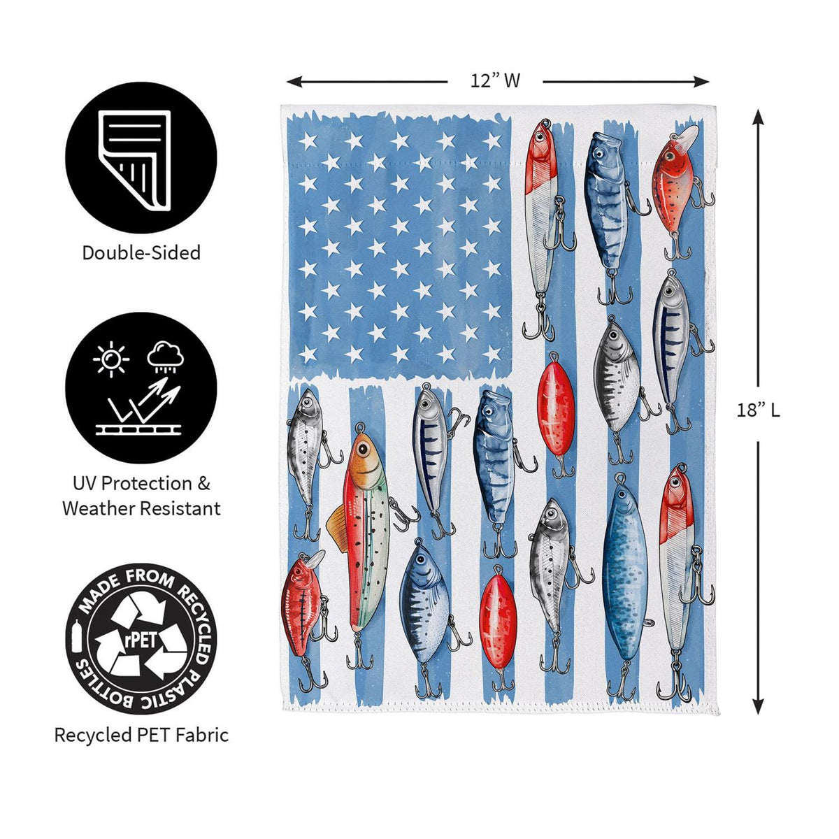 Fishing Life Suede Garden Flag