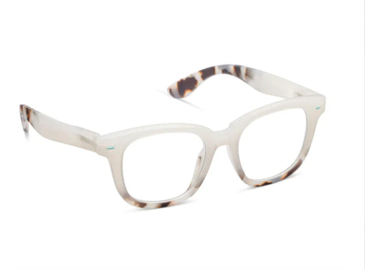 Hidden Gem Frost/Chai Tortoise Blue Light Reader Glasses by Peepers