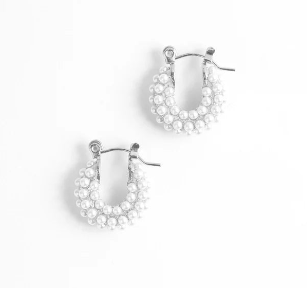 Marrin Costello Jewelry: Audrey Pearl Huggie Earrings
