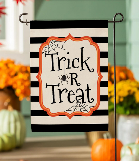 Trick or Treat Burlap Garden Flag