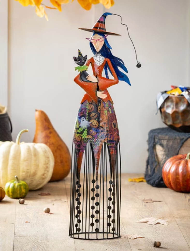 Witch Metal Garden Statue