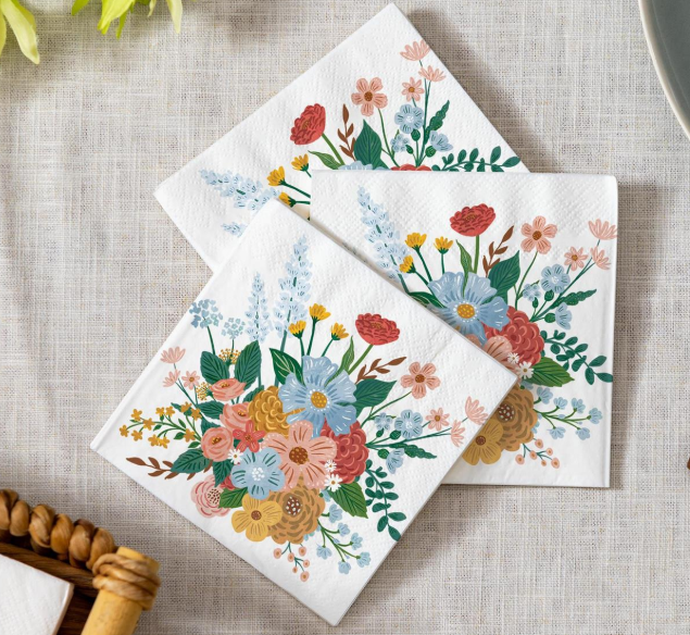 Floral Paper Cocktail Napkins