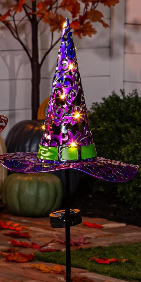 Witch Hat Solar Garden Stakes
