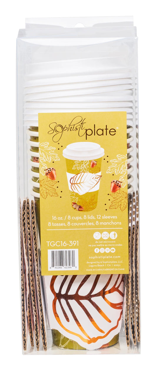 Acorn and Oak Paper To-Go-Cup - 8 Pack