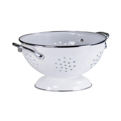 Petite Enamel Colander White