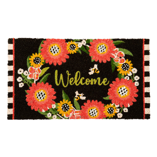 Welcome Bees & Flowers Doormat