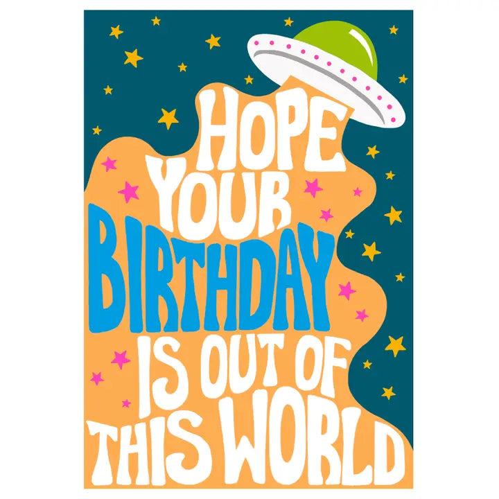 Birthday Spaceship Greeting Card Paper Salad