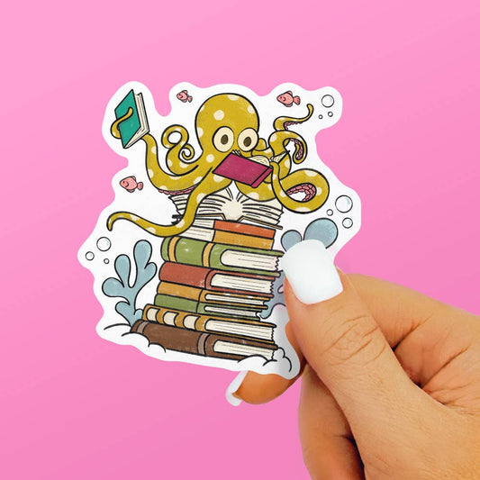 Octopus Book Lover Vinyl Sticker