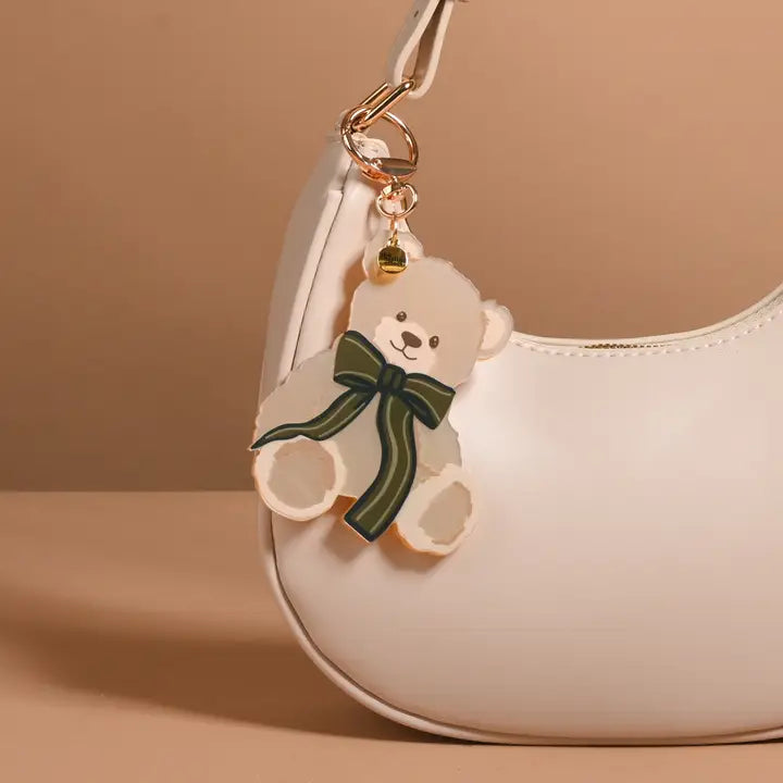 Mini Mirror Bag Charm-Teddy Bear Theo