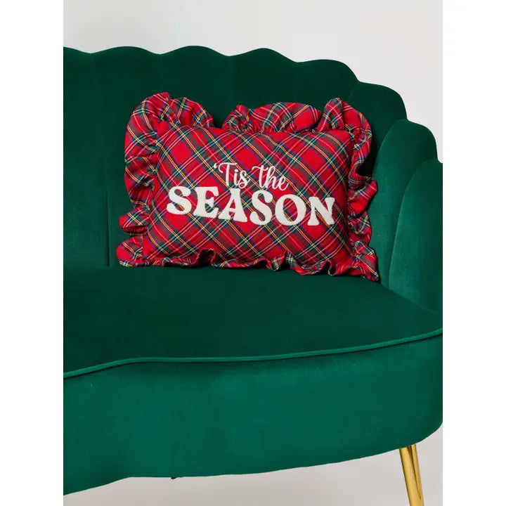 "Tis the Season" Plaid Pillow
