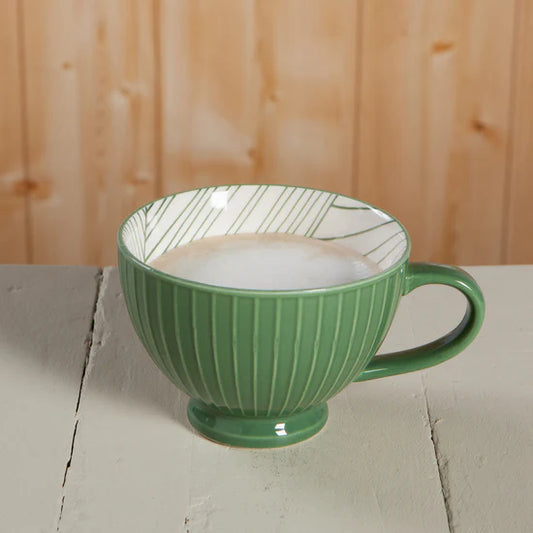 Elm Green Stamped Latte Mug