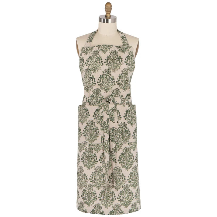 Viridian Block Print Apron