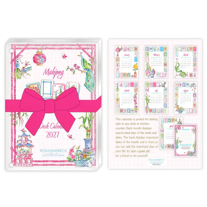 2027 Handpainted Mahjongcalendar with 5X7 Frame