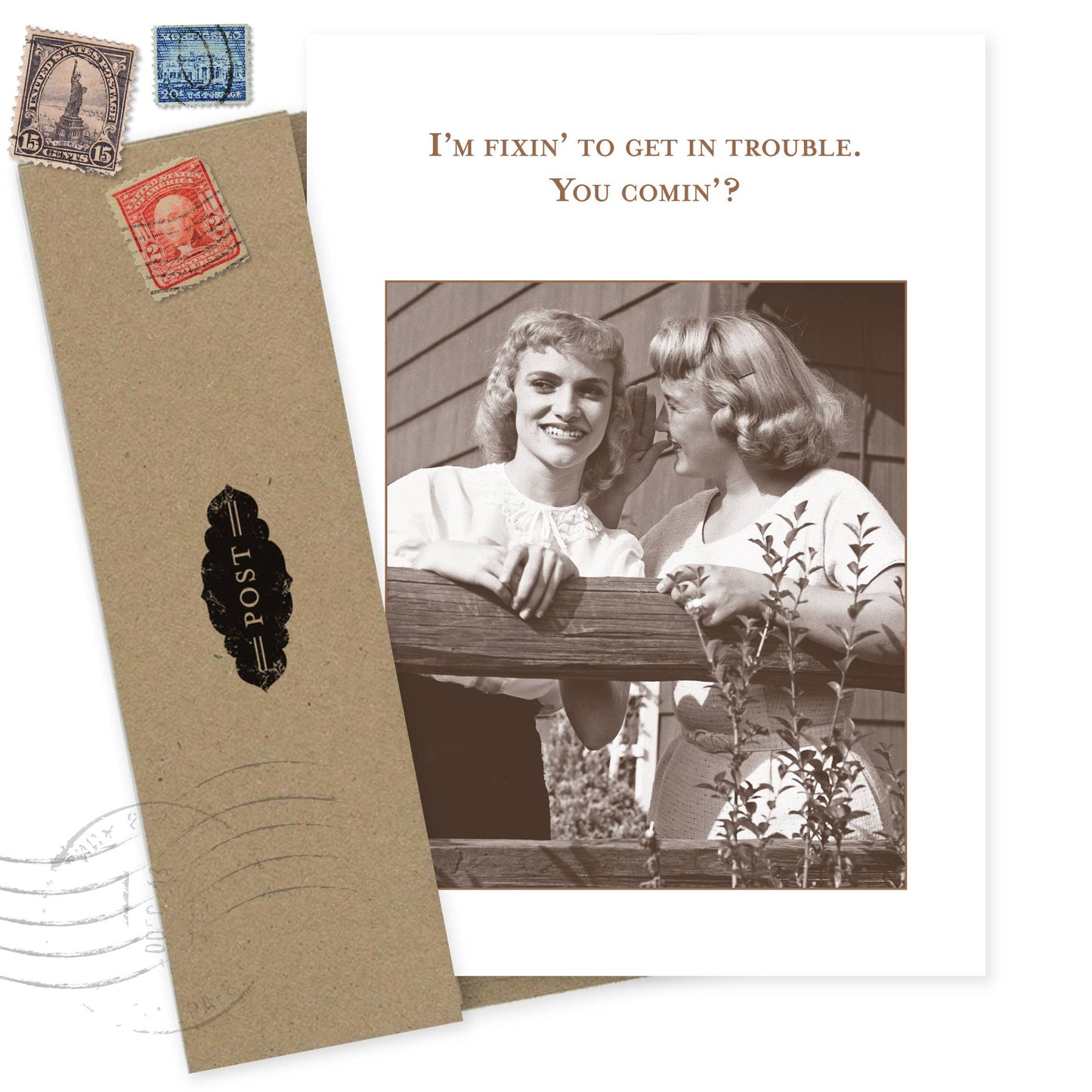 Fixin' To Get In Trouble What A Hoot Card