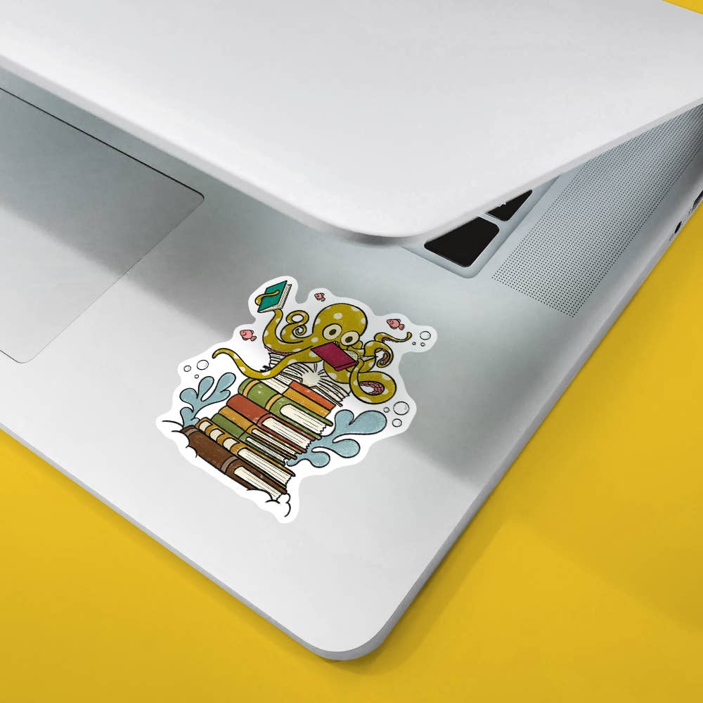 Octopus Book Lover Vinyl Sticker