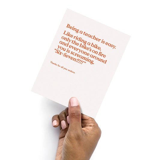 Funny Teacher Thank You Card